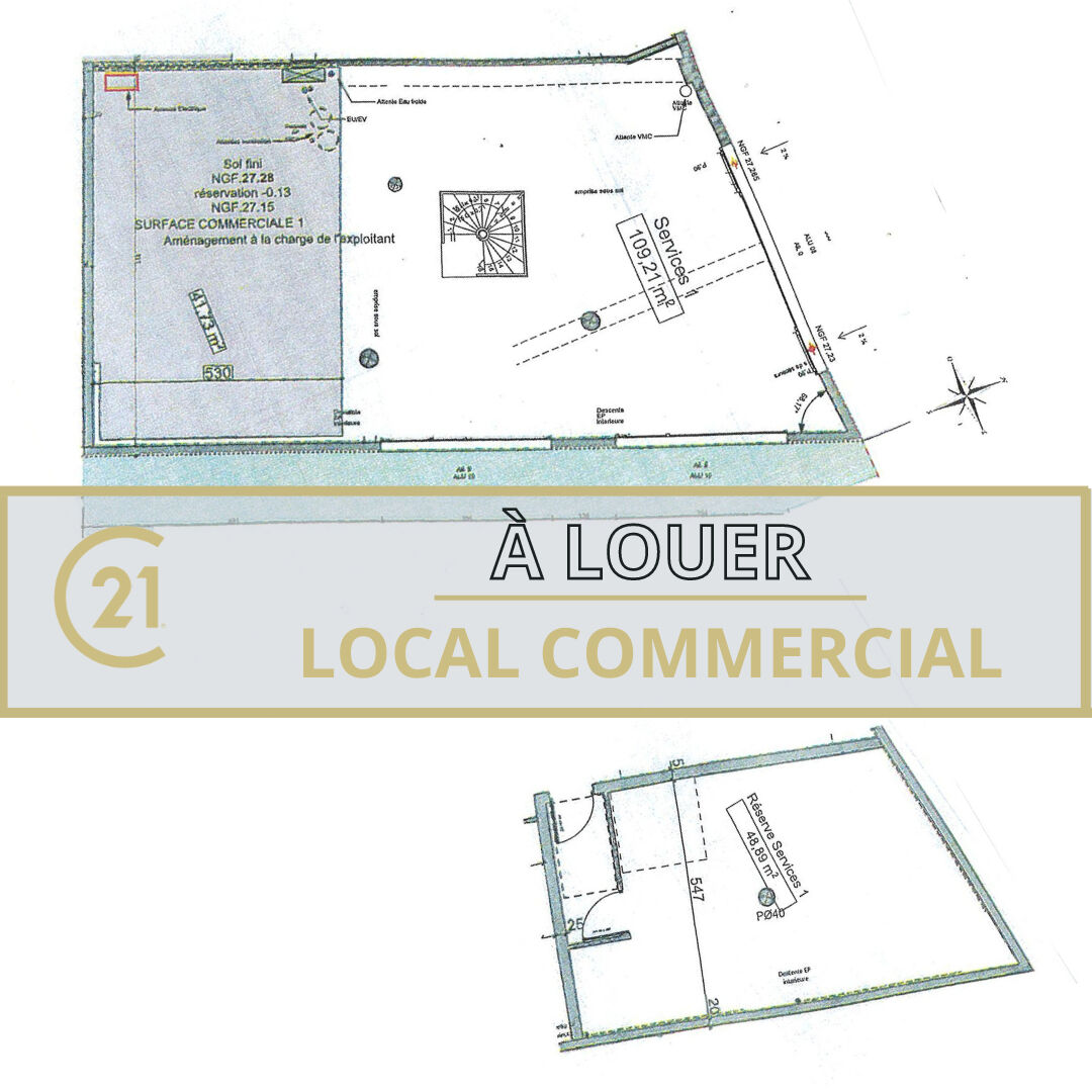 A louer Fleury Sur Orne – Local commercial neuf avec Réserve 158.10 m²