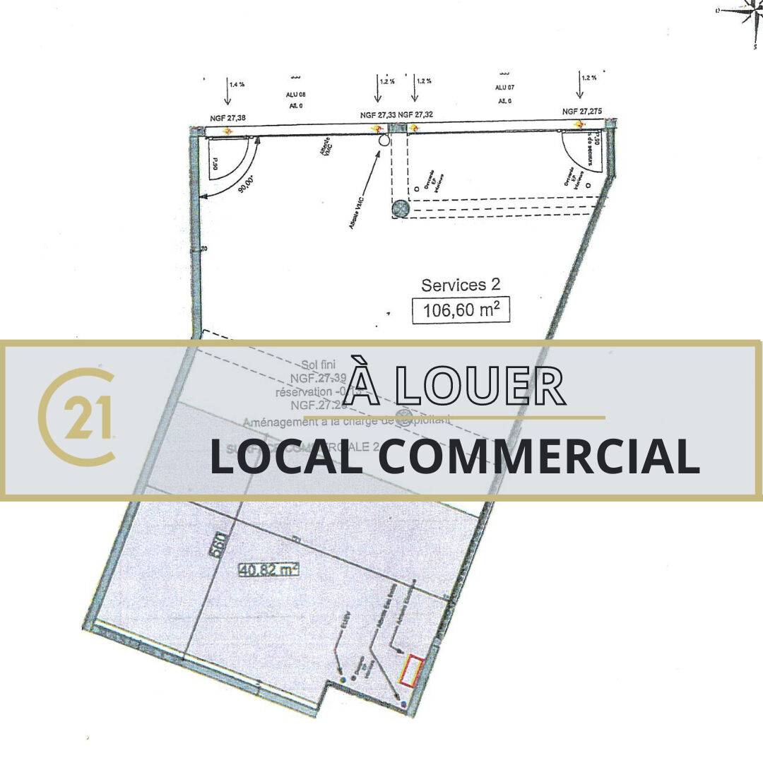 A louer Fleury Sur Orne – Local commercial neuf  106.60 m²